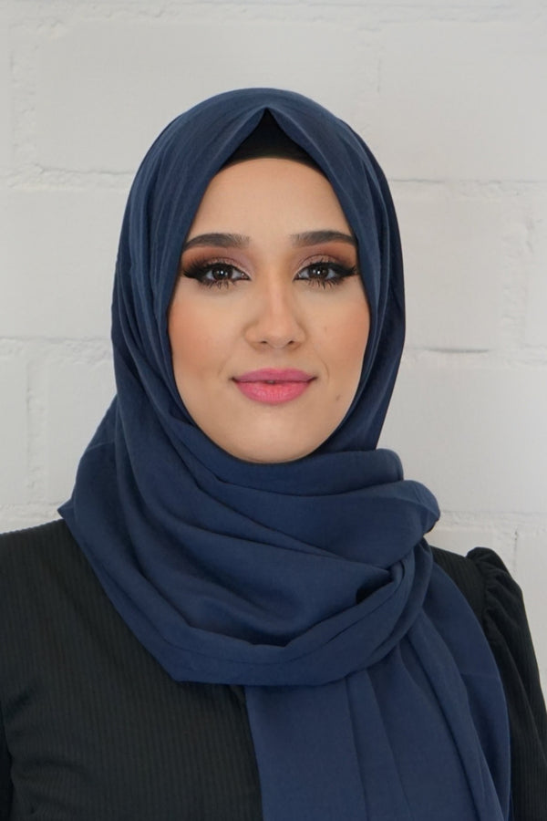 Baumwoll Hijab Almaz Darkblau