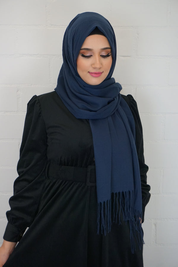 Baumwoll Hijab Almaz Darkblau