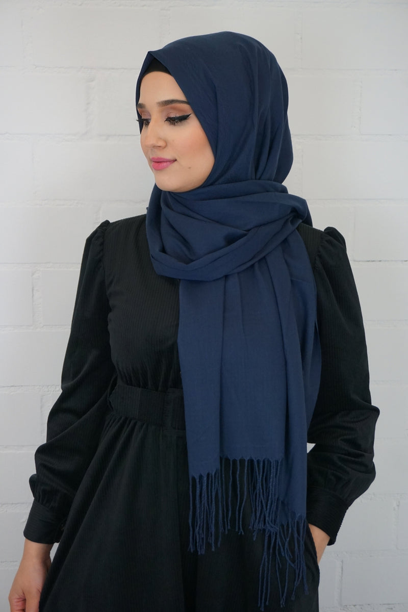 Baumwoll Hijab Almaz Dunkelblau