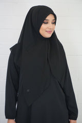 Chiffon Quadrat Hijab Schwarz