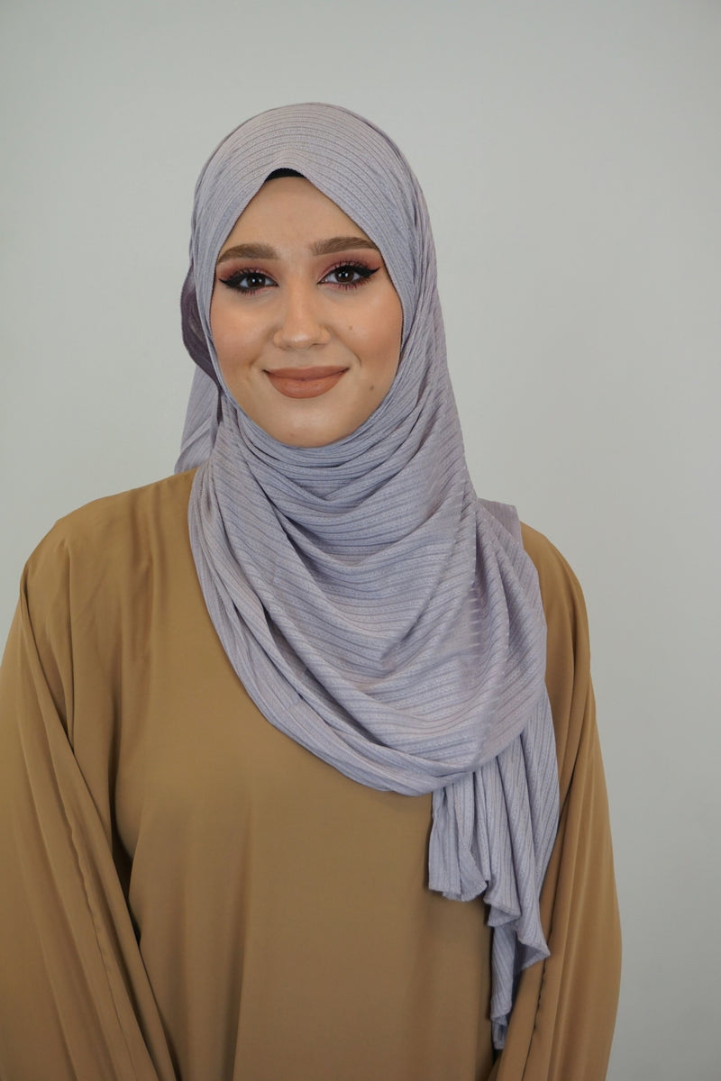 Premium Jersey Ripped Hijab Hellflieder