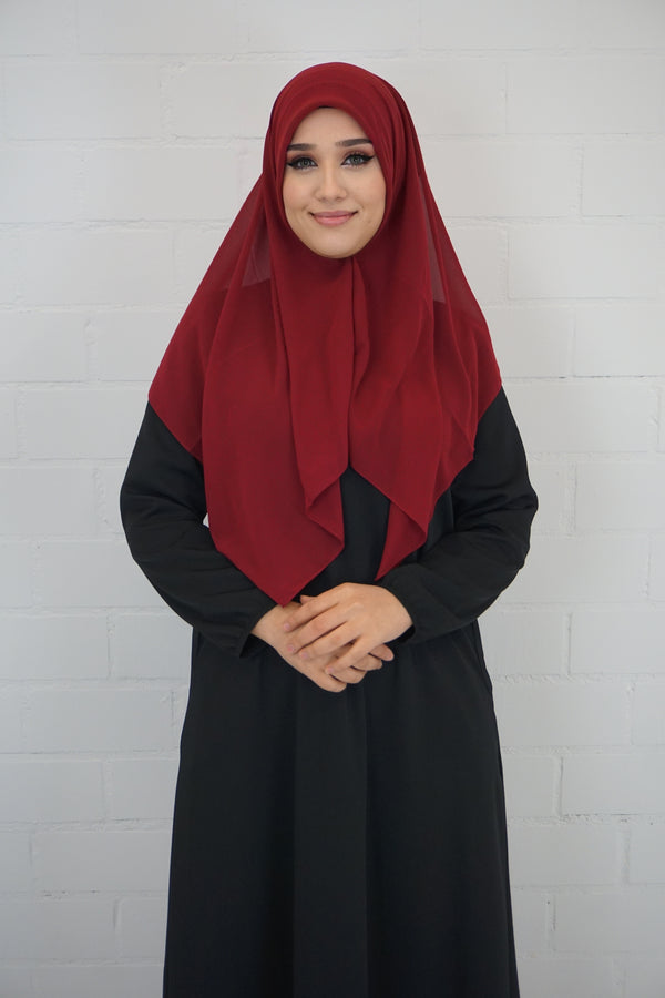 Chiffon Quadrat Hijab Bordeaux