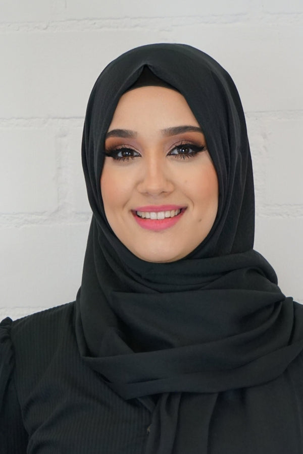 Baumwoll Hijab Almaz Schwarz