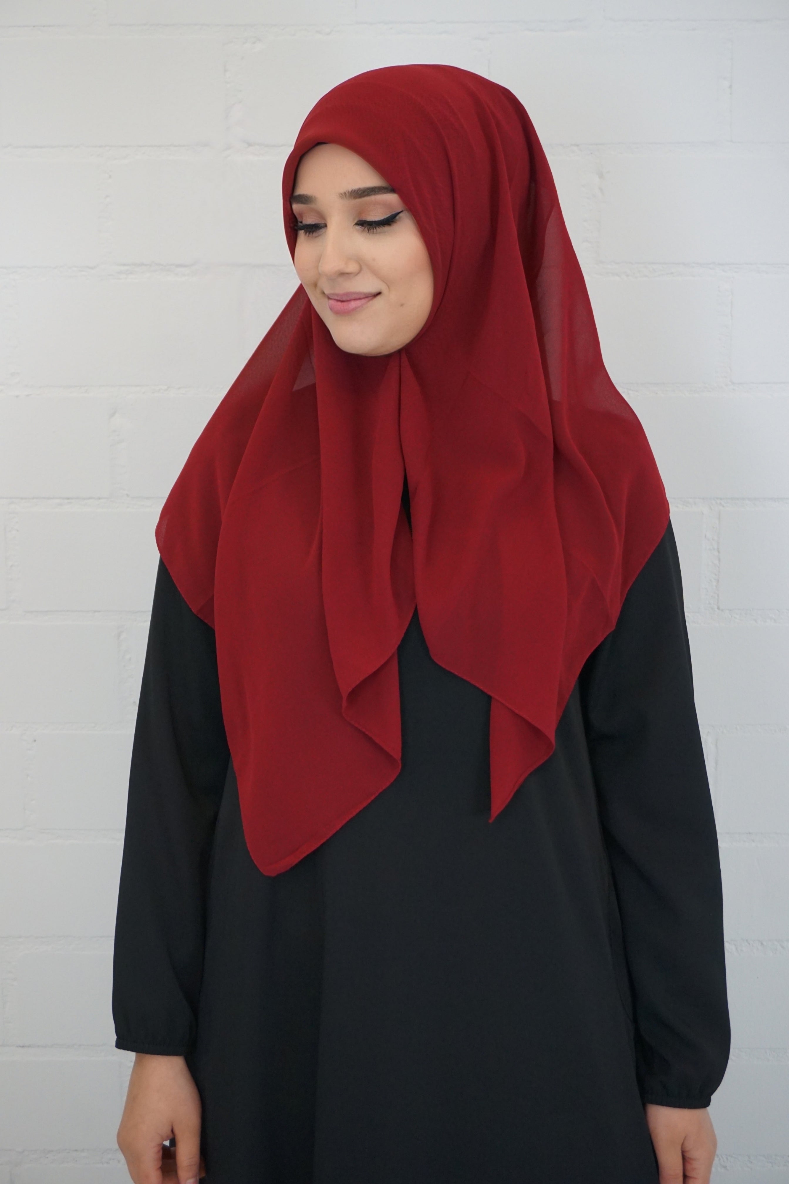 Chiffon Quadrat Hijab Bordeaux