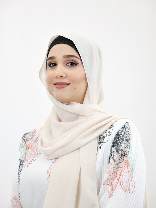Chiffon XL Hijab Elfenbein