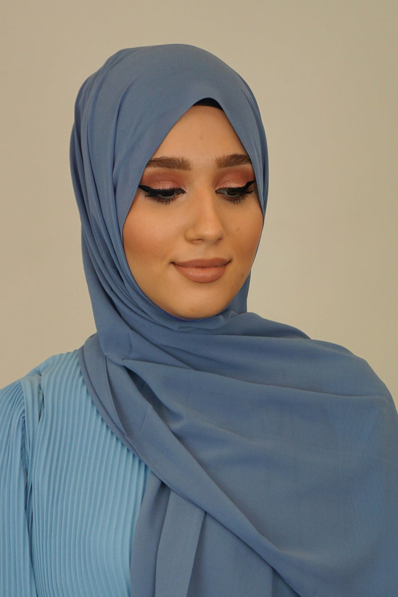 Chiffon XL Hijab Hellblau