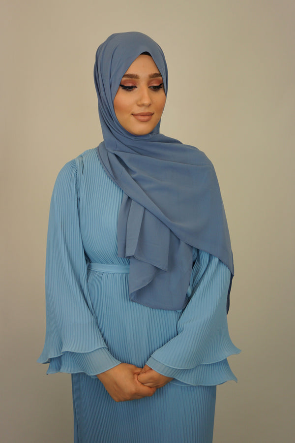 Chiffon Hijab Maira Hellblau