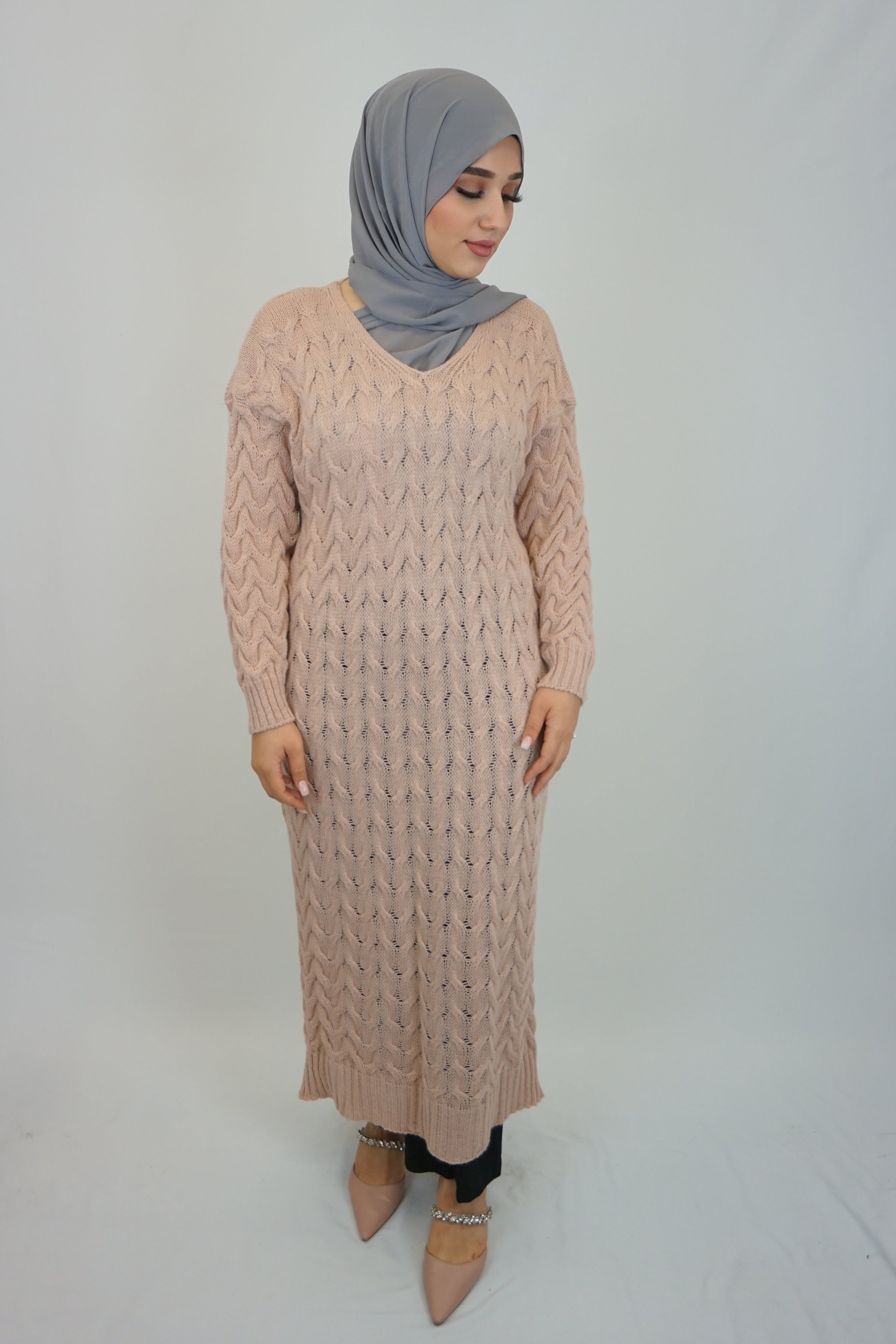 Zopf Strick-Kleid Madiha Rosa