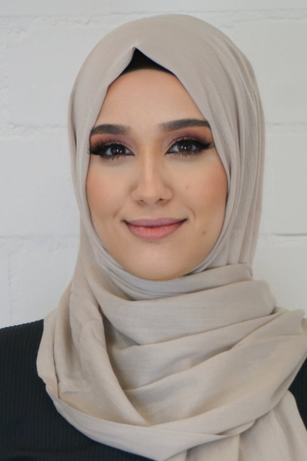 Baumwoll Hijab Almaz Darkbeige