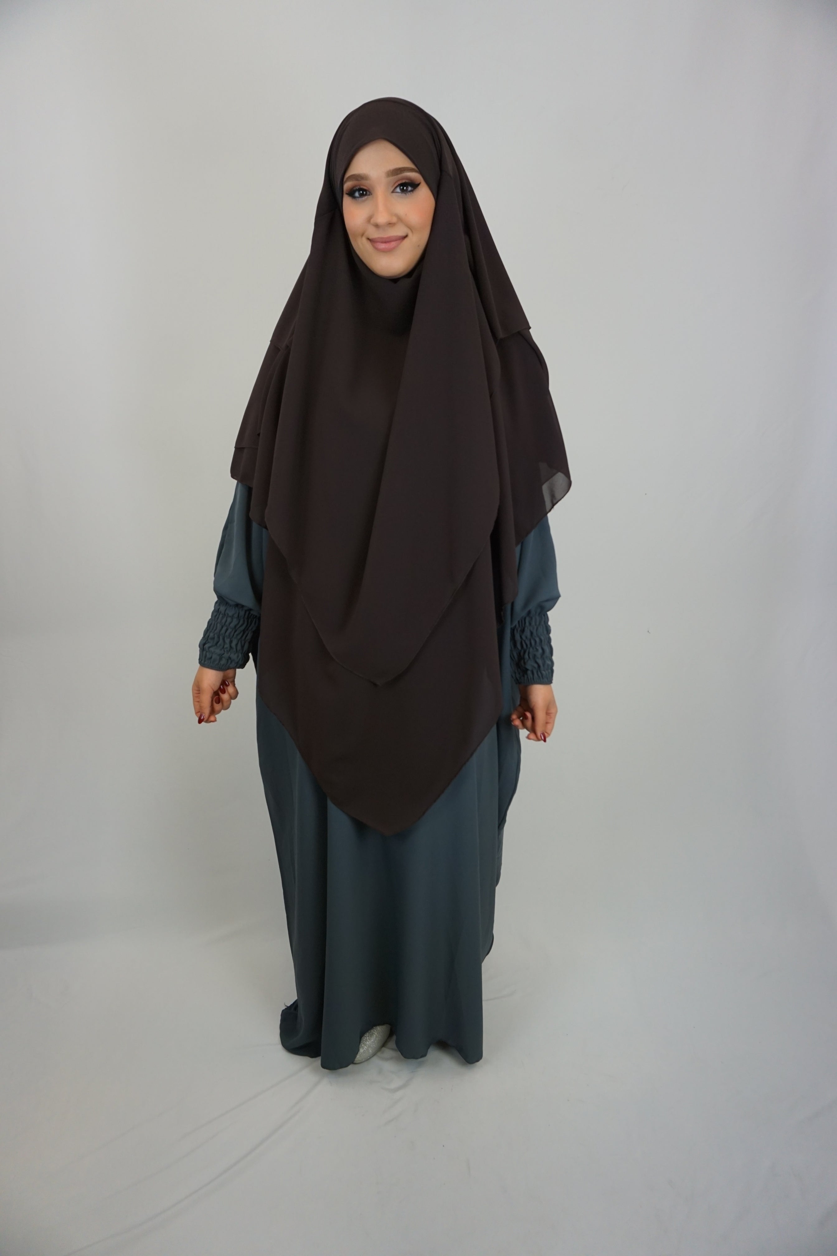 Khimar 3-lagig Braun