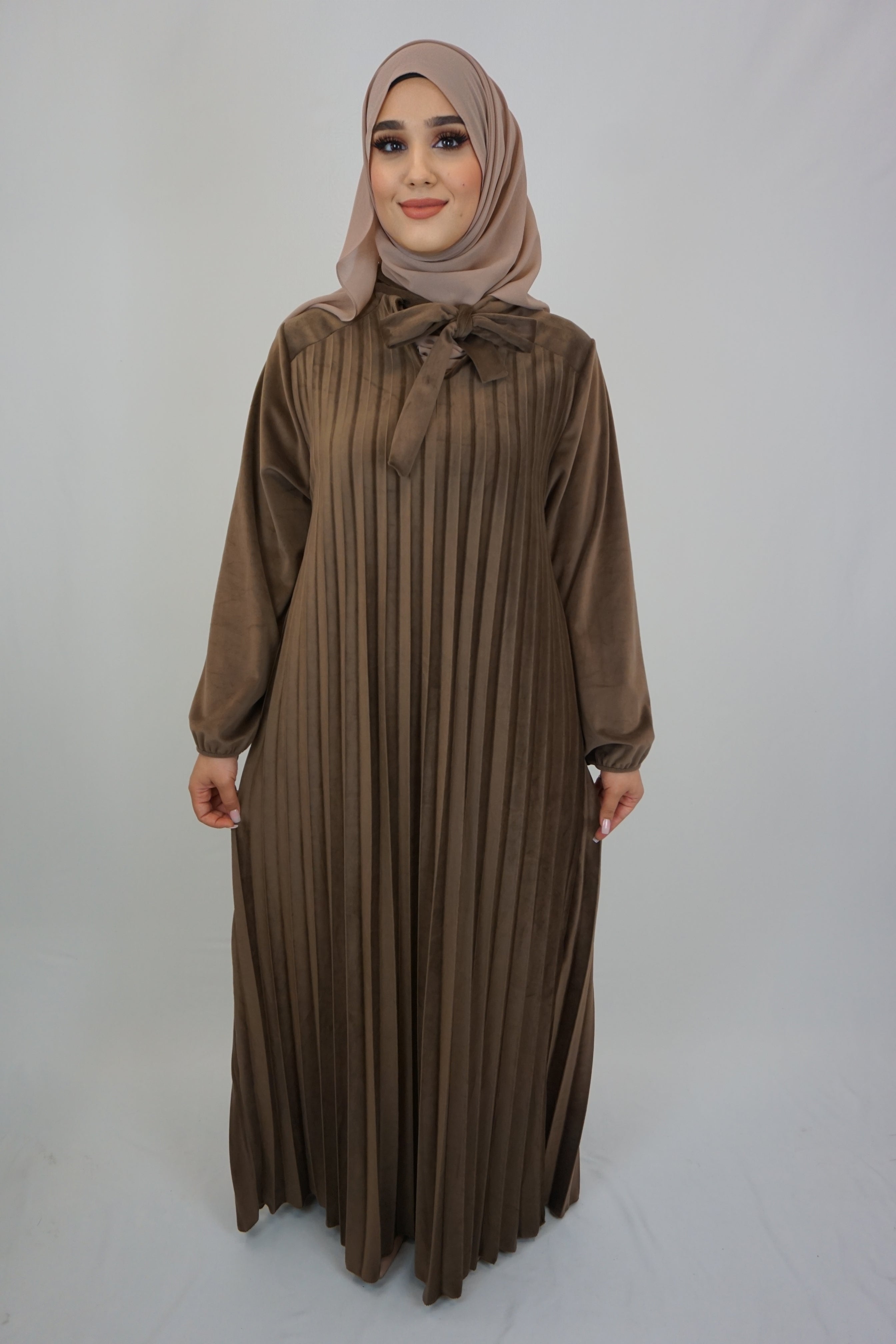 Maxi Samt Kleid Ava Coffee