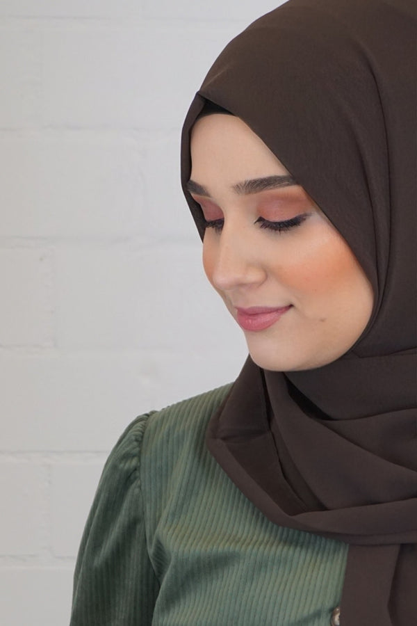 Chiffon Hijab Maira Dunkelbraun