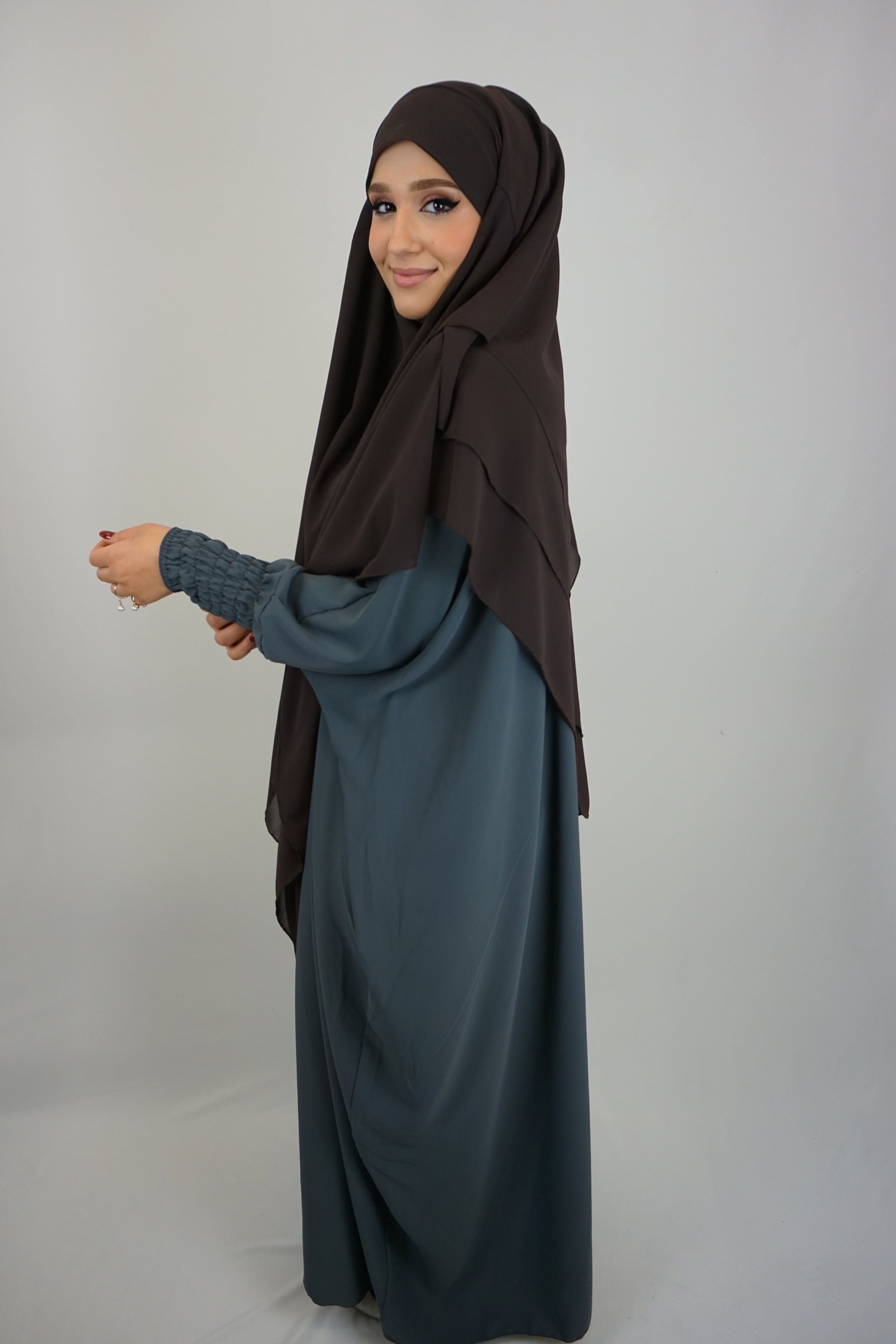 Khimar 3-lagig Braun