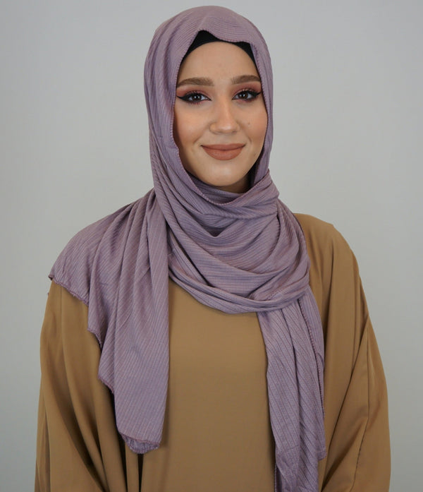 Premium Jersey Ripped Hijab Violett