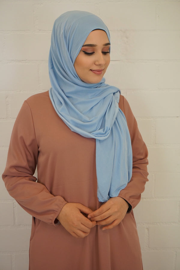 Jersey Hijab Fiza Wasserblau 3
