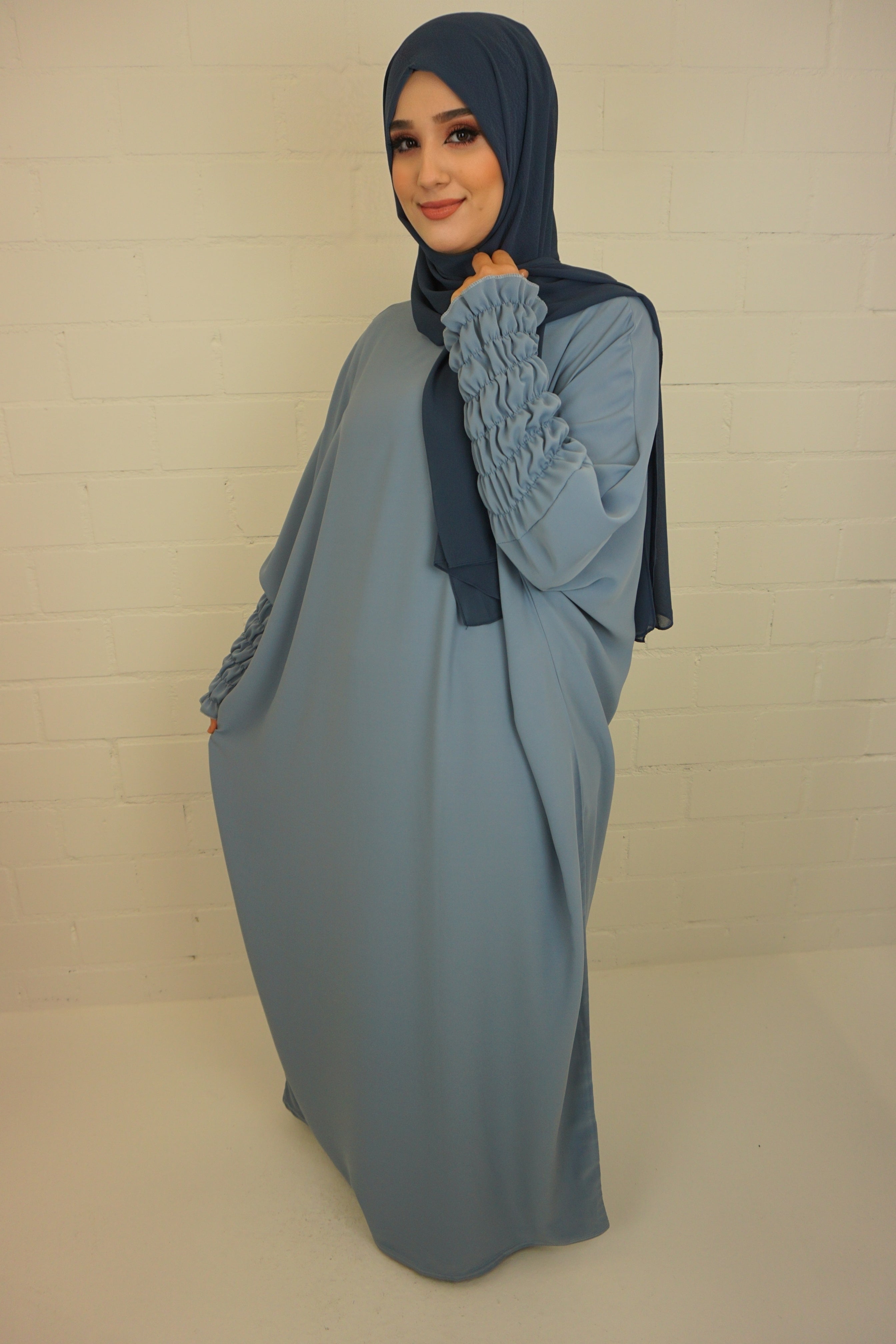 Jilbab Kleid Samaya Graublau