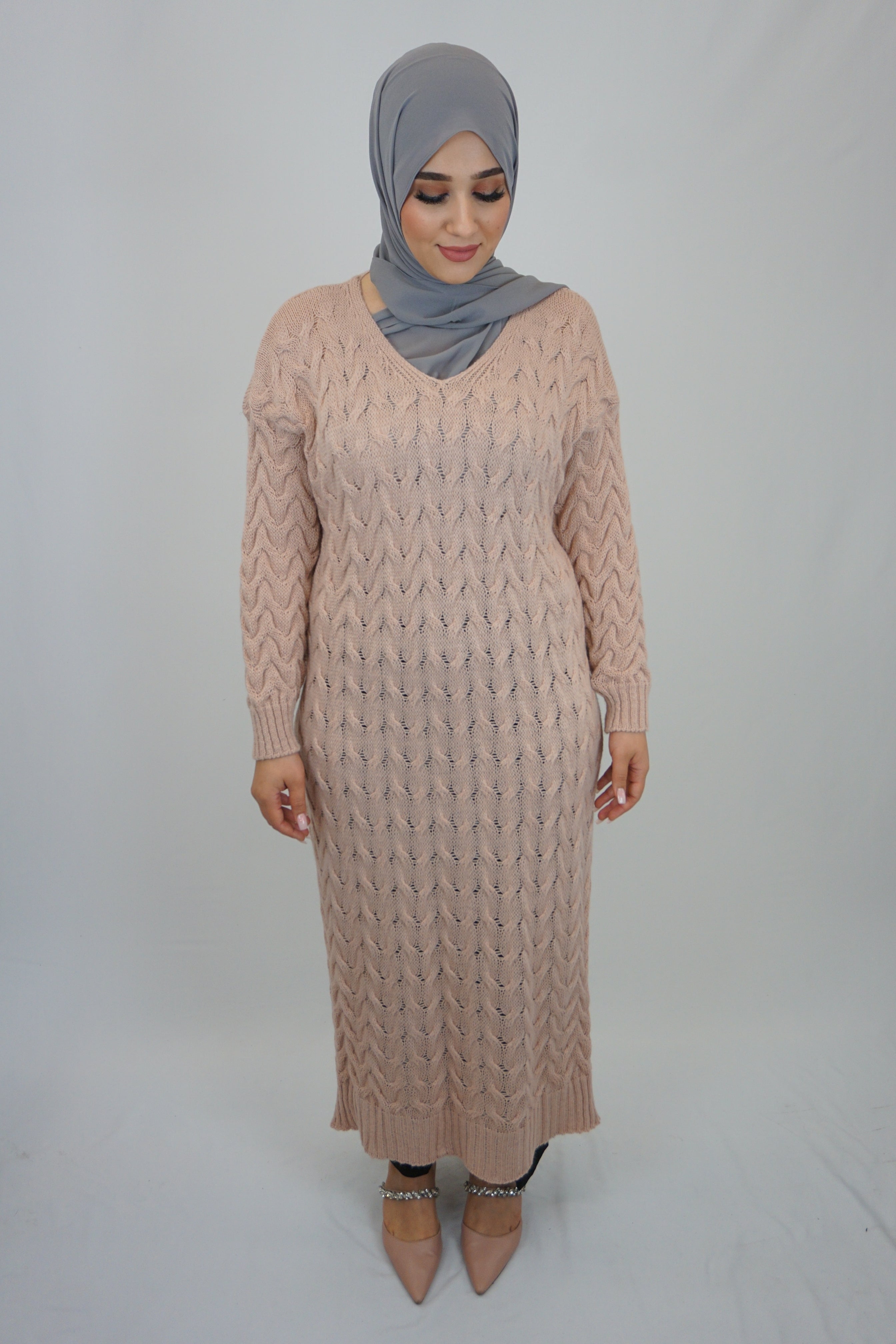 Zopf Strick-Kleid Madiha Rosa