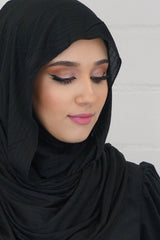 Premium Jersey Ripped Hijab Schwarz