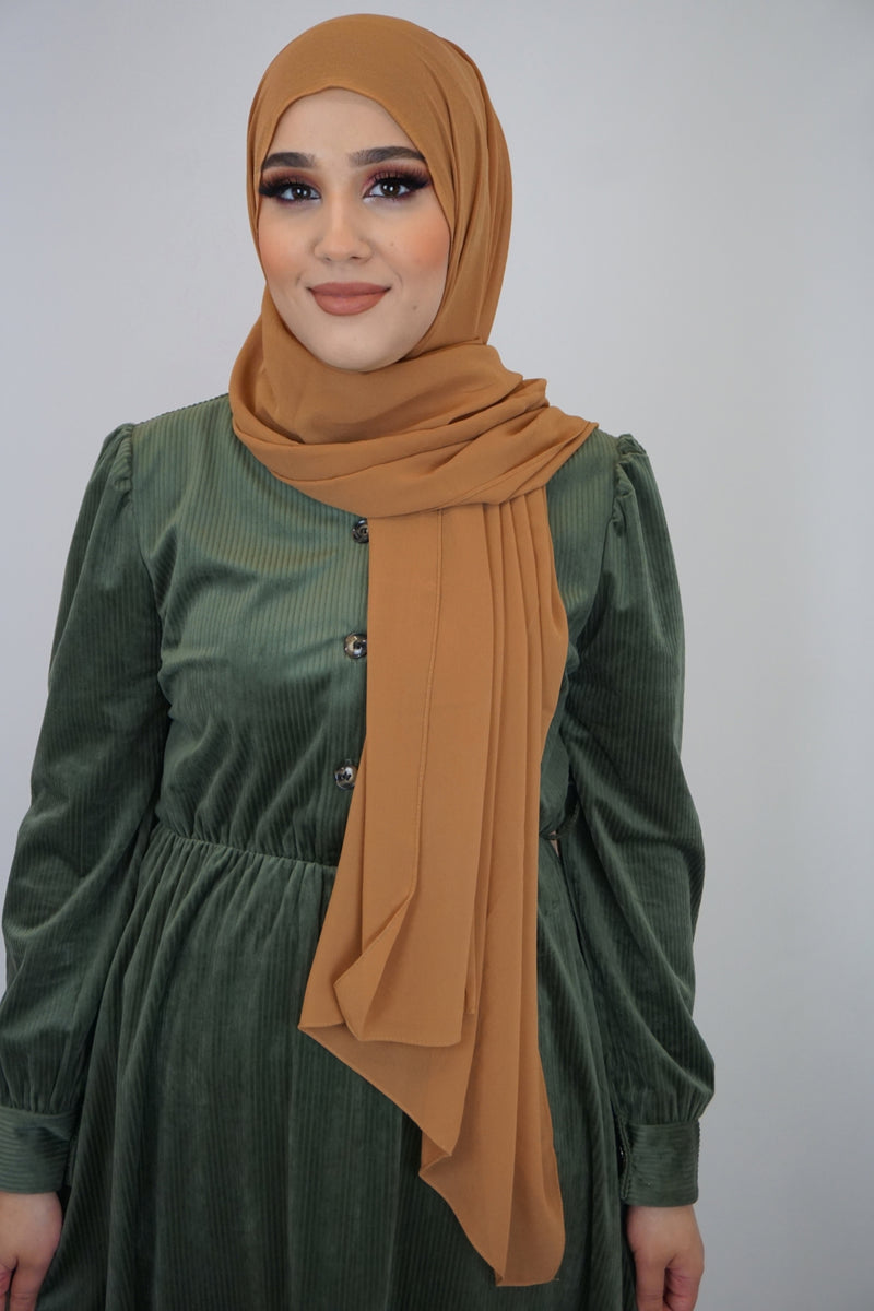 Chiffon XL Hijab Dunkelorange