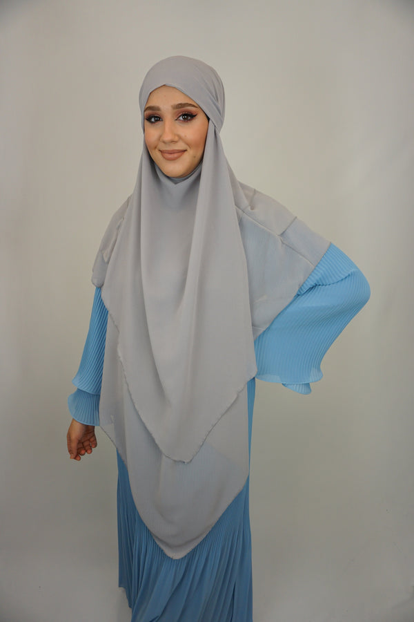 Khimar 3-lagig Hellgrau