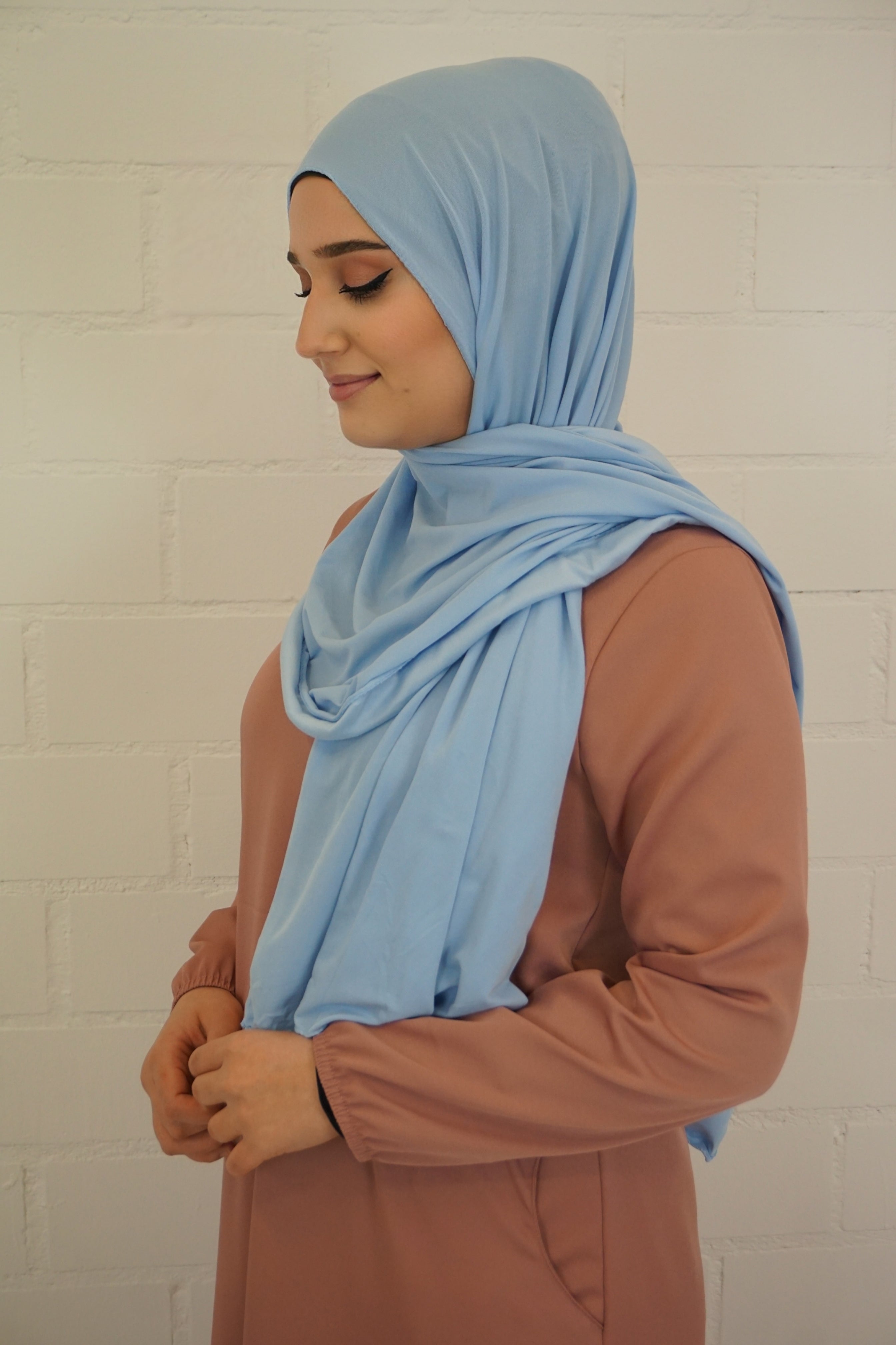 Jersey Hijab Fiza Wasserblau 3