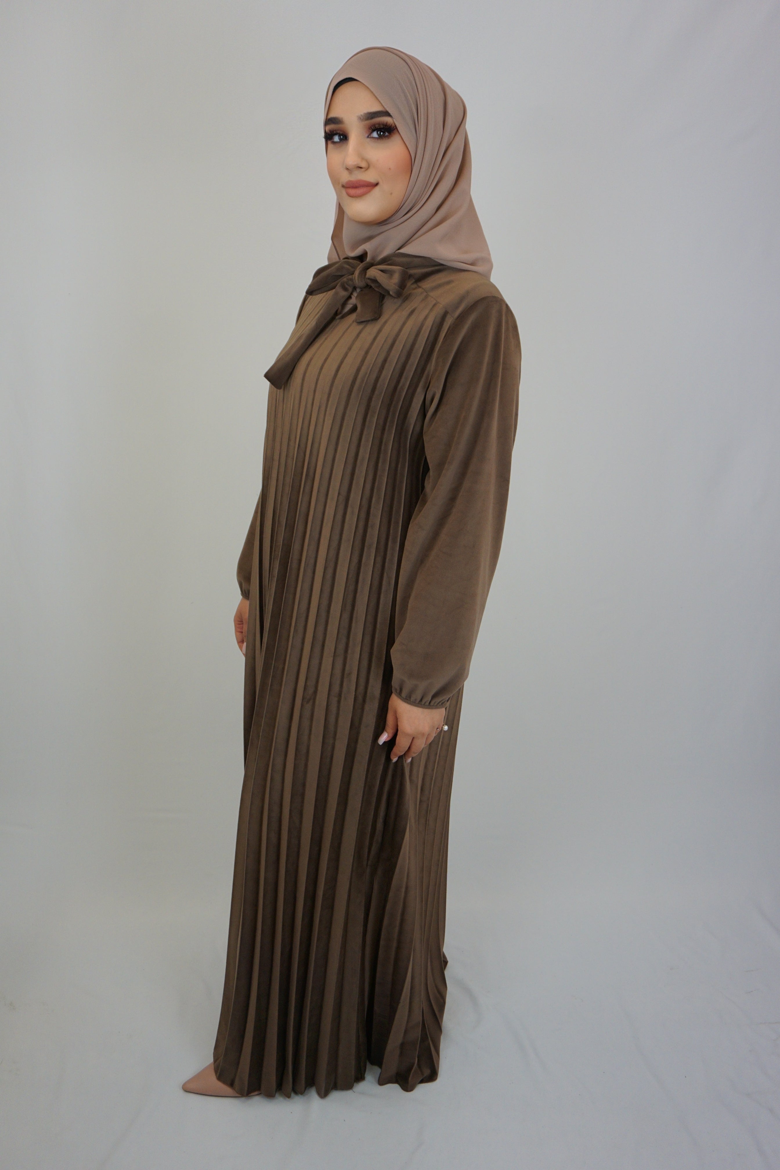 Maxi Samt Kleid Ava Coffee