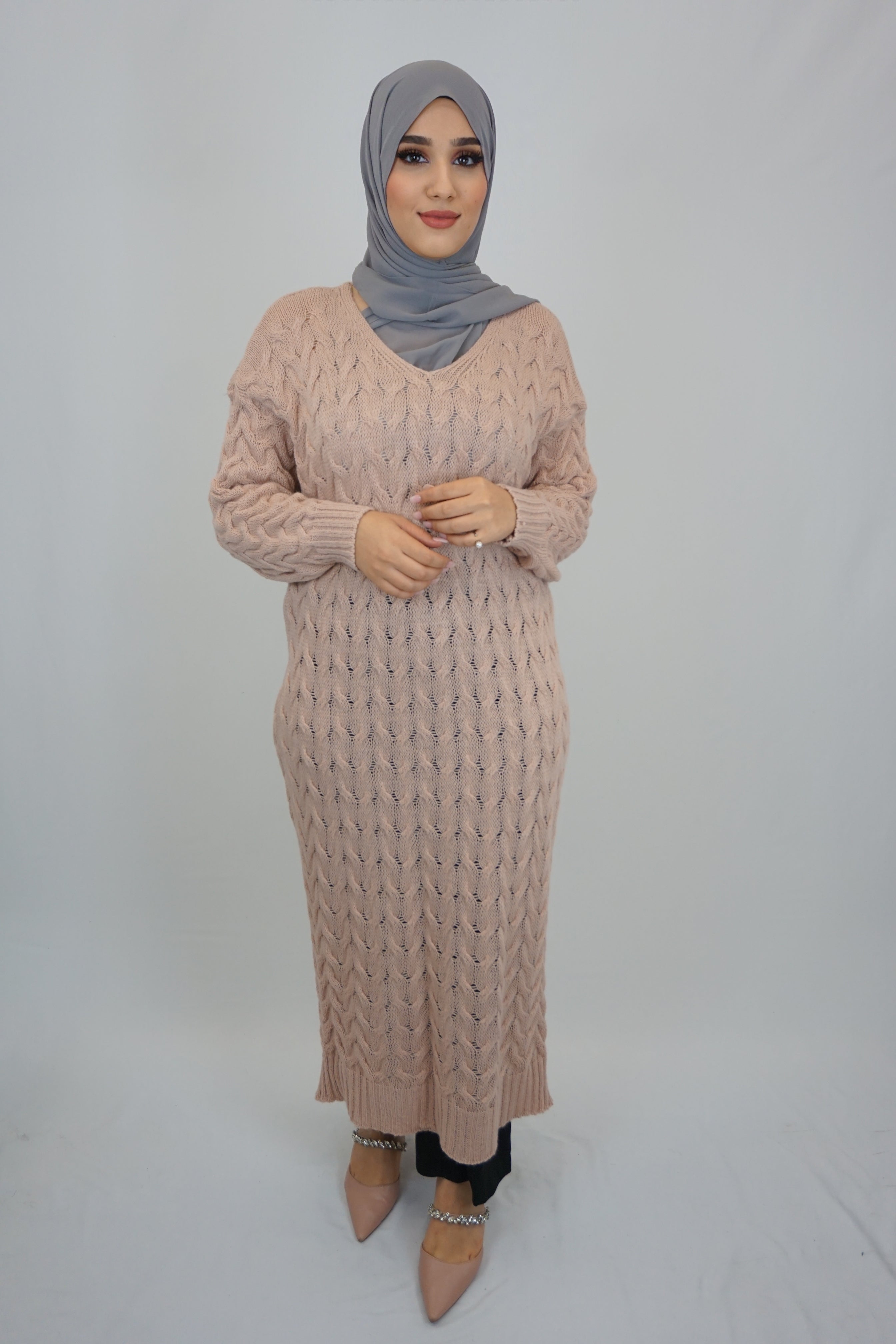 Zopf Strick-Kleid Madiha Rosa