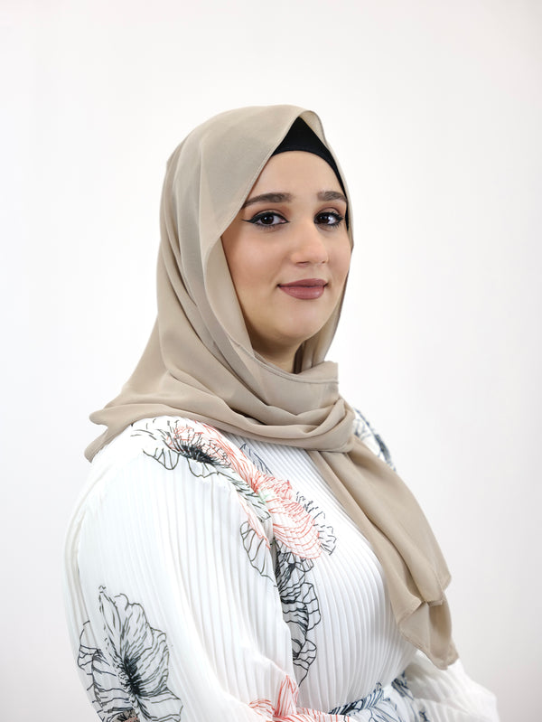 Chiffon XL Hijab Schlammbraun