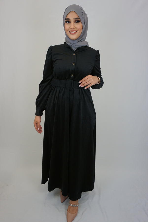 Cord Kleid Schwarz