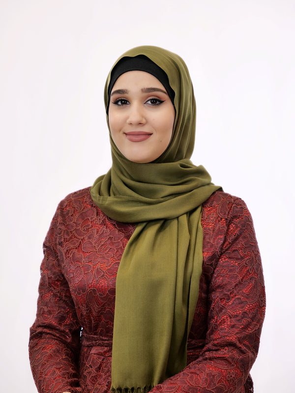 Baumwoll Hijab Almaz Moosgrün