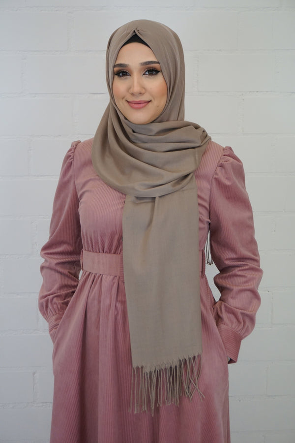 Baumwoll Hijab Almaz Schlammbraun