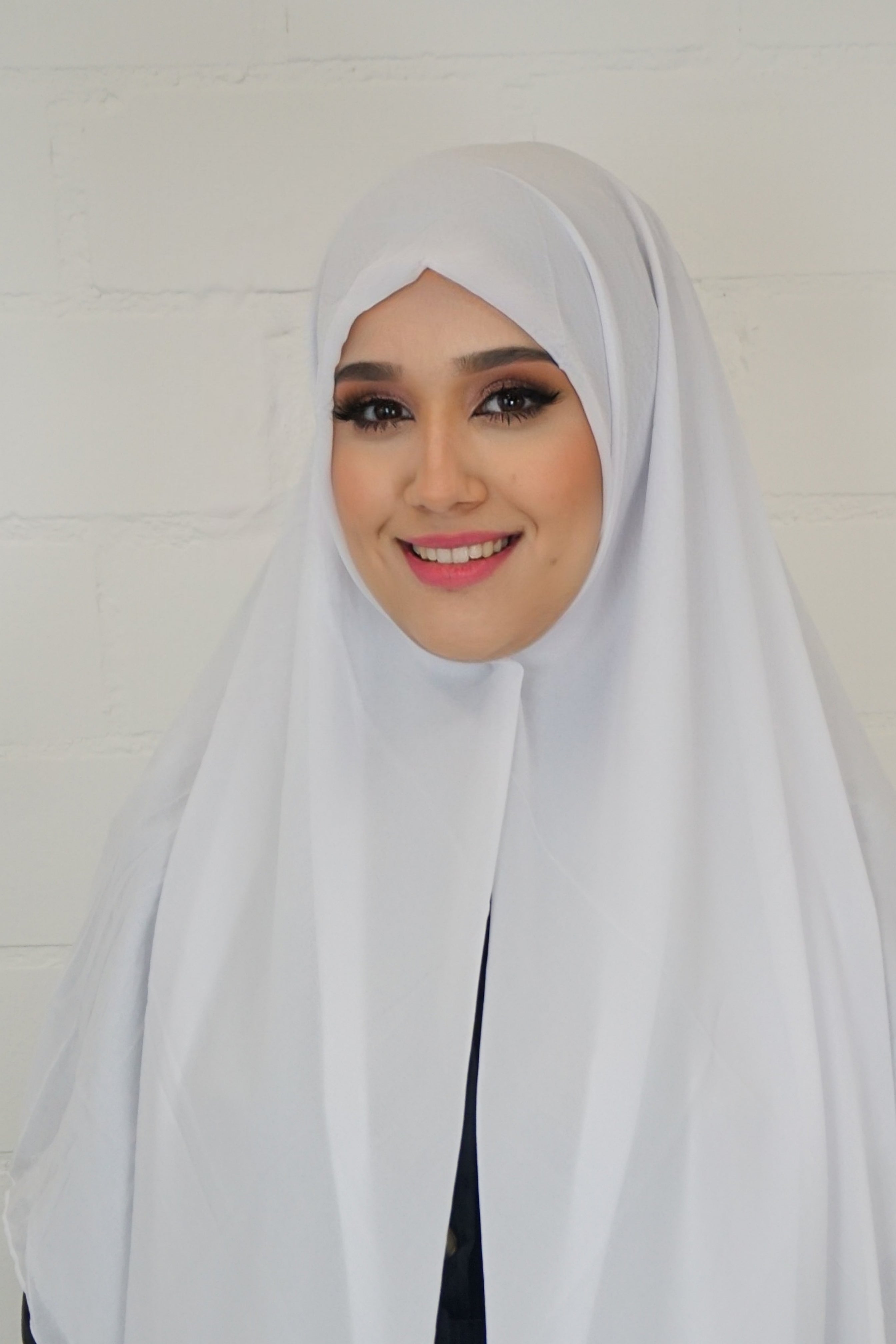 XL Chiffon Quadrat Hijab Weiss