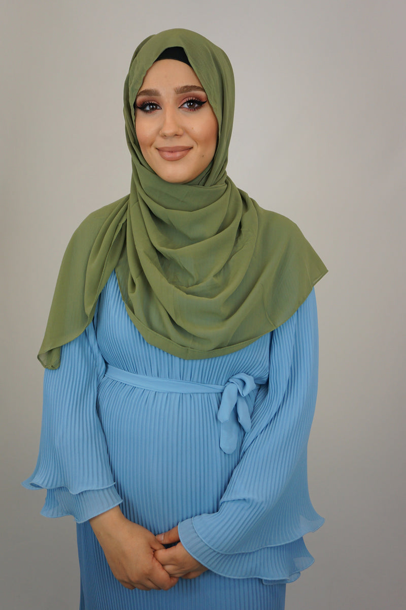Chiffon Hijab Maira Olivgrün