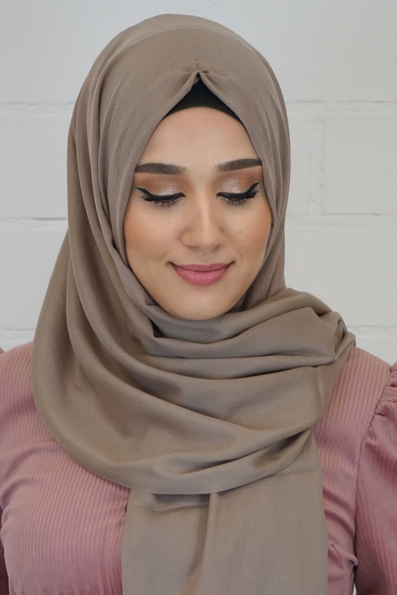 Baumwoll Hijab Almaz Schlammbraun