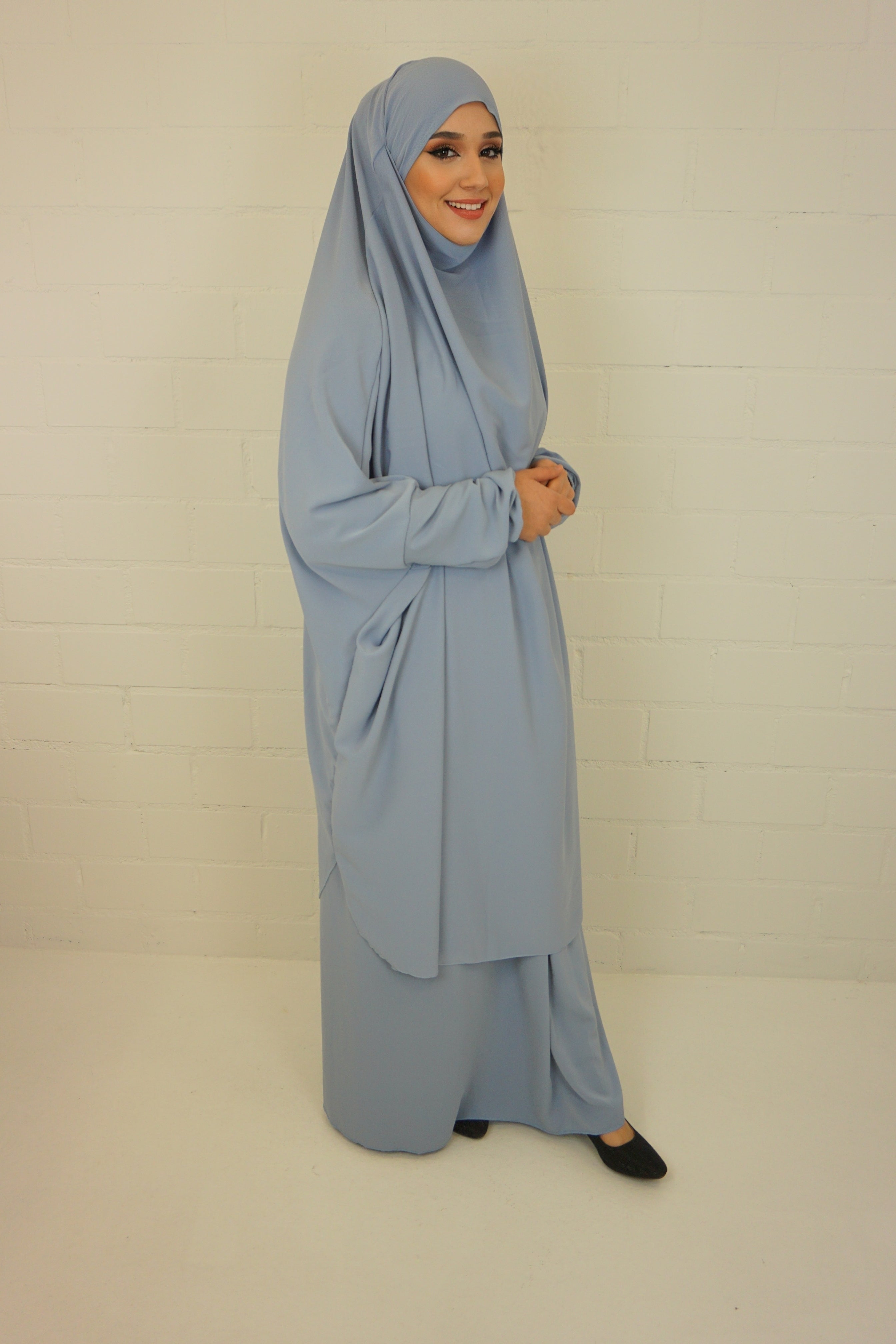 Jilbab Farheena Graublau 2