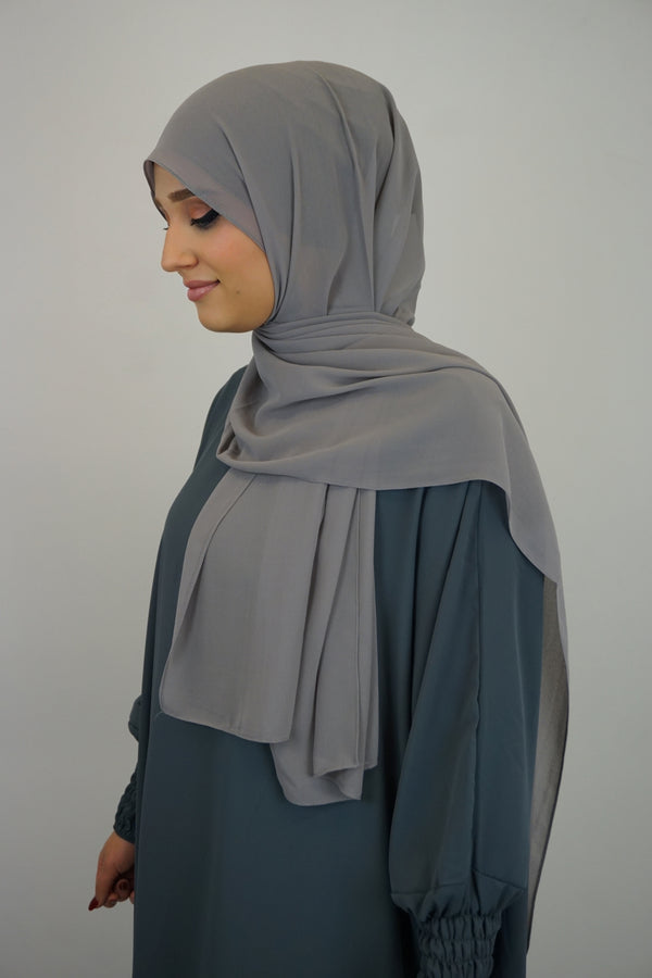 Chiffon XL Hijab Dunkelgrau