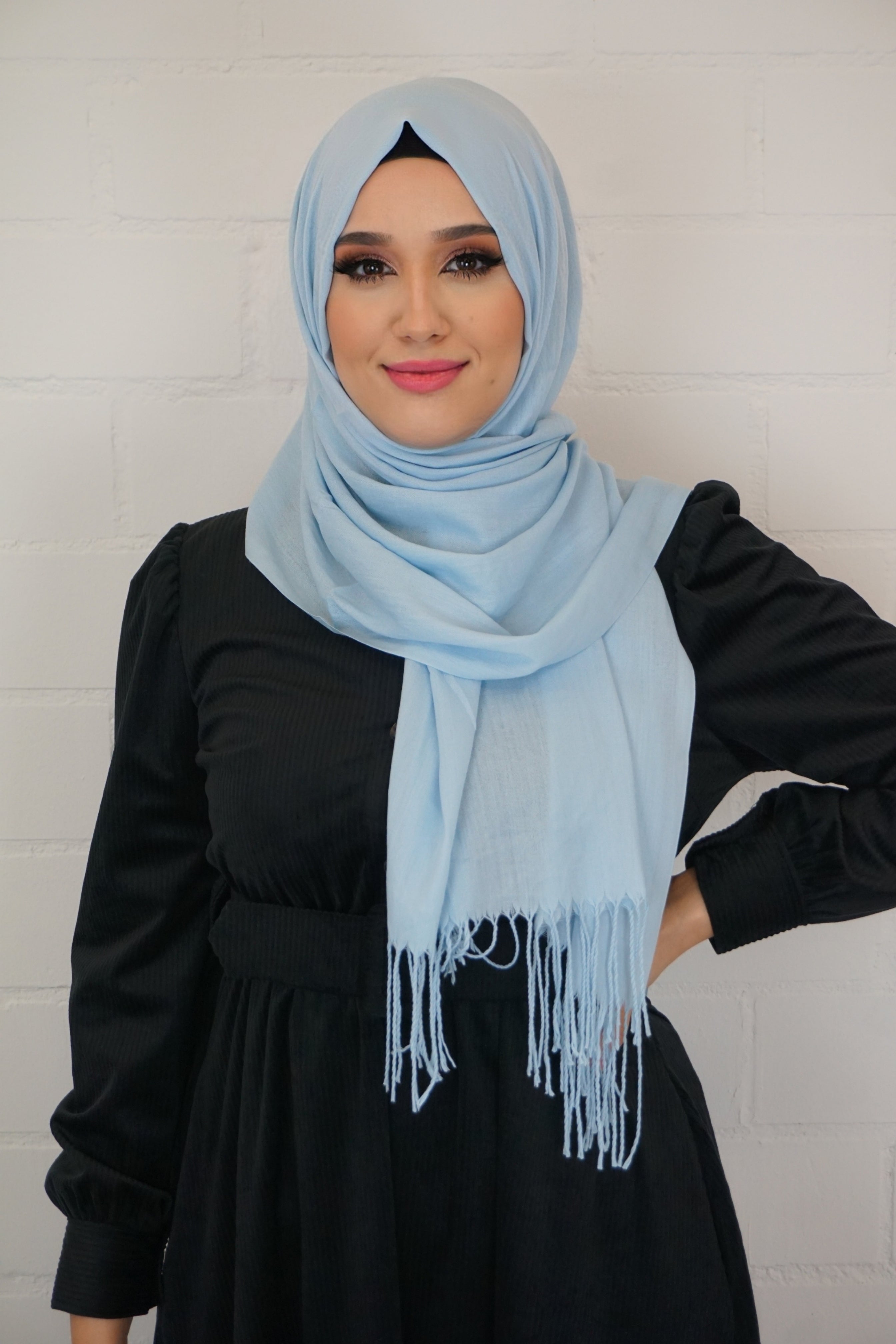 Baumwoll Hijab Almaz Wasserblau