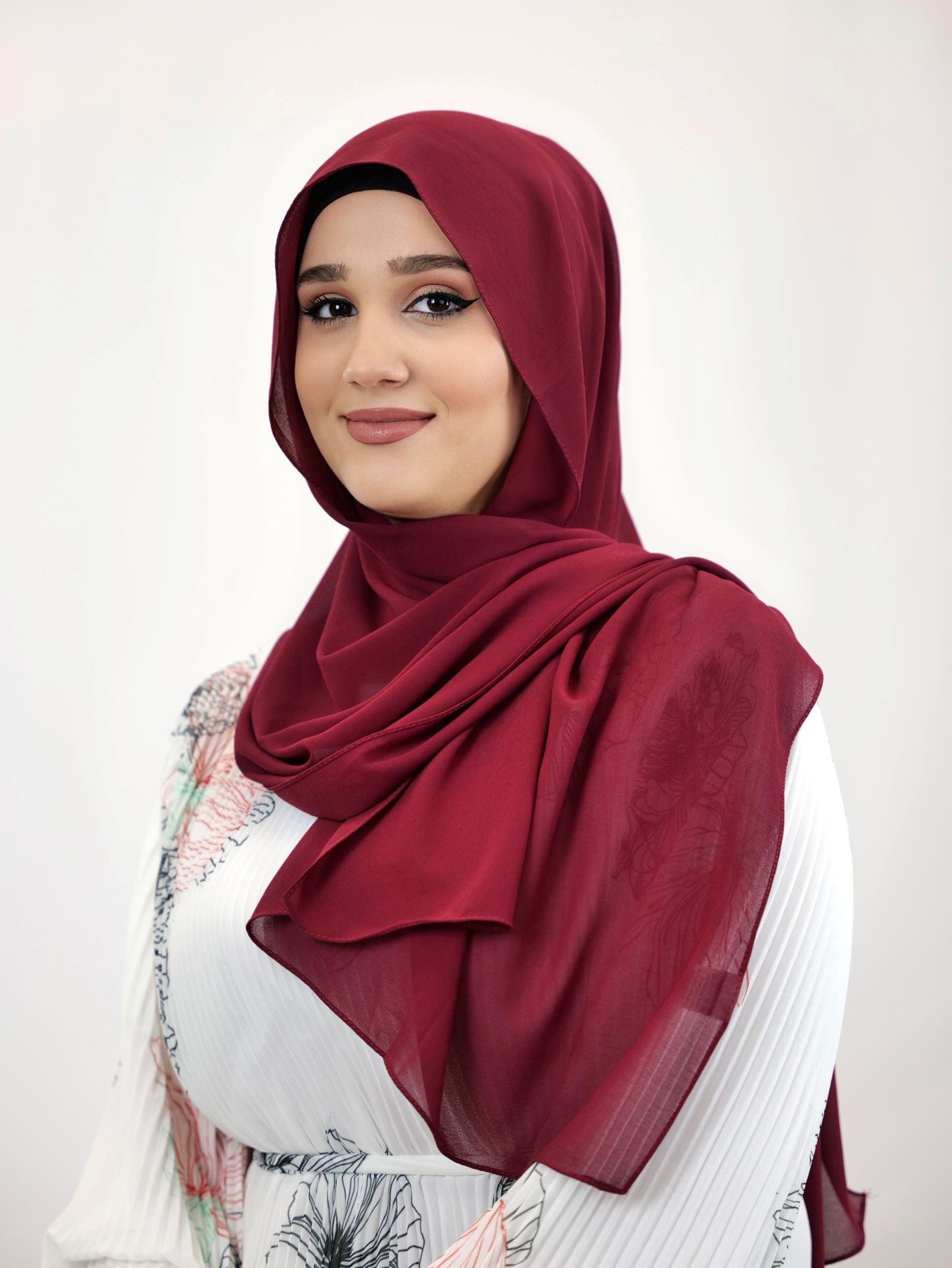 Chiffon Hijab Maira Bordeaux