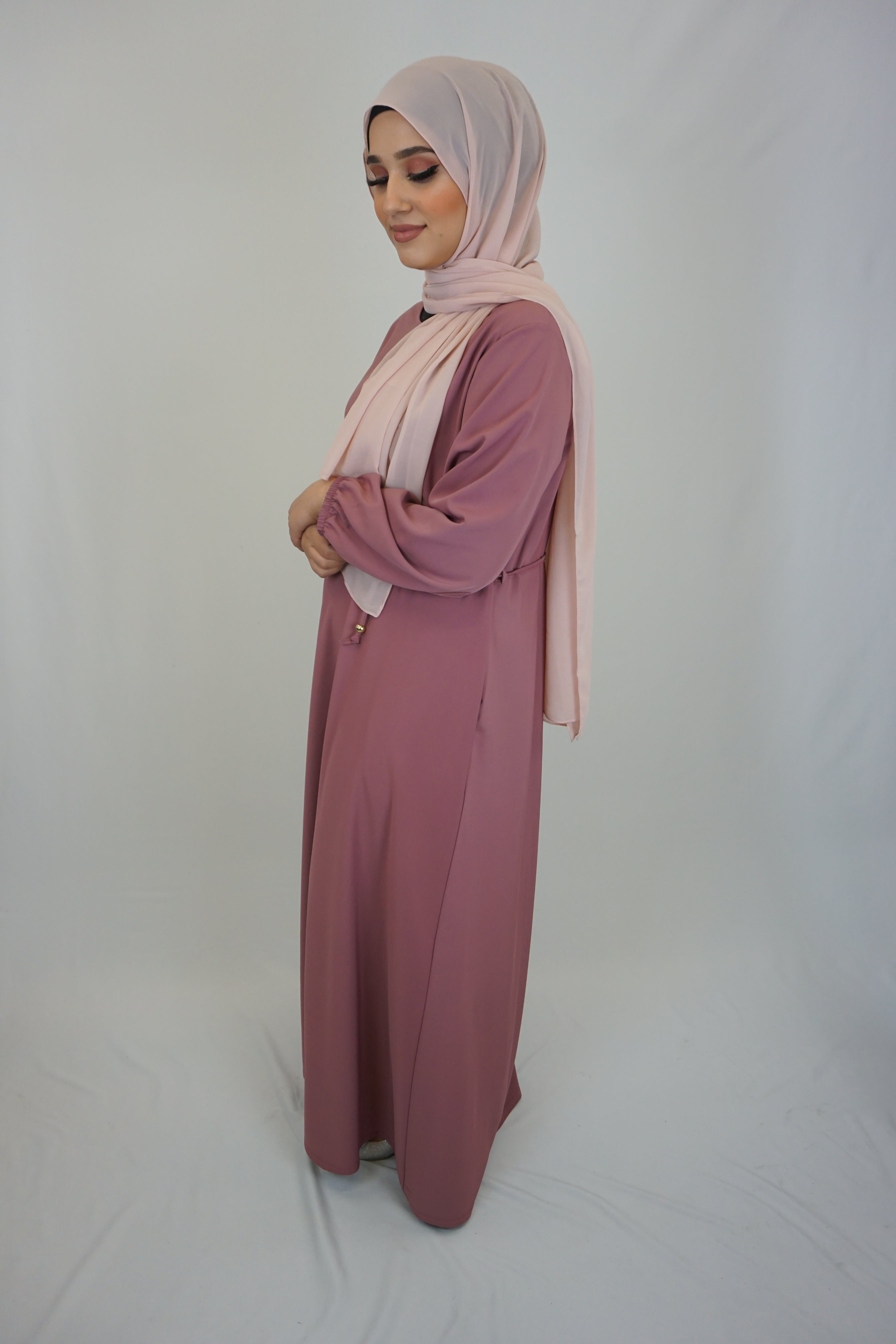 Basic Abaya Dunkelrosa