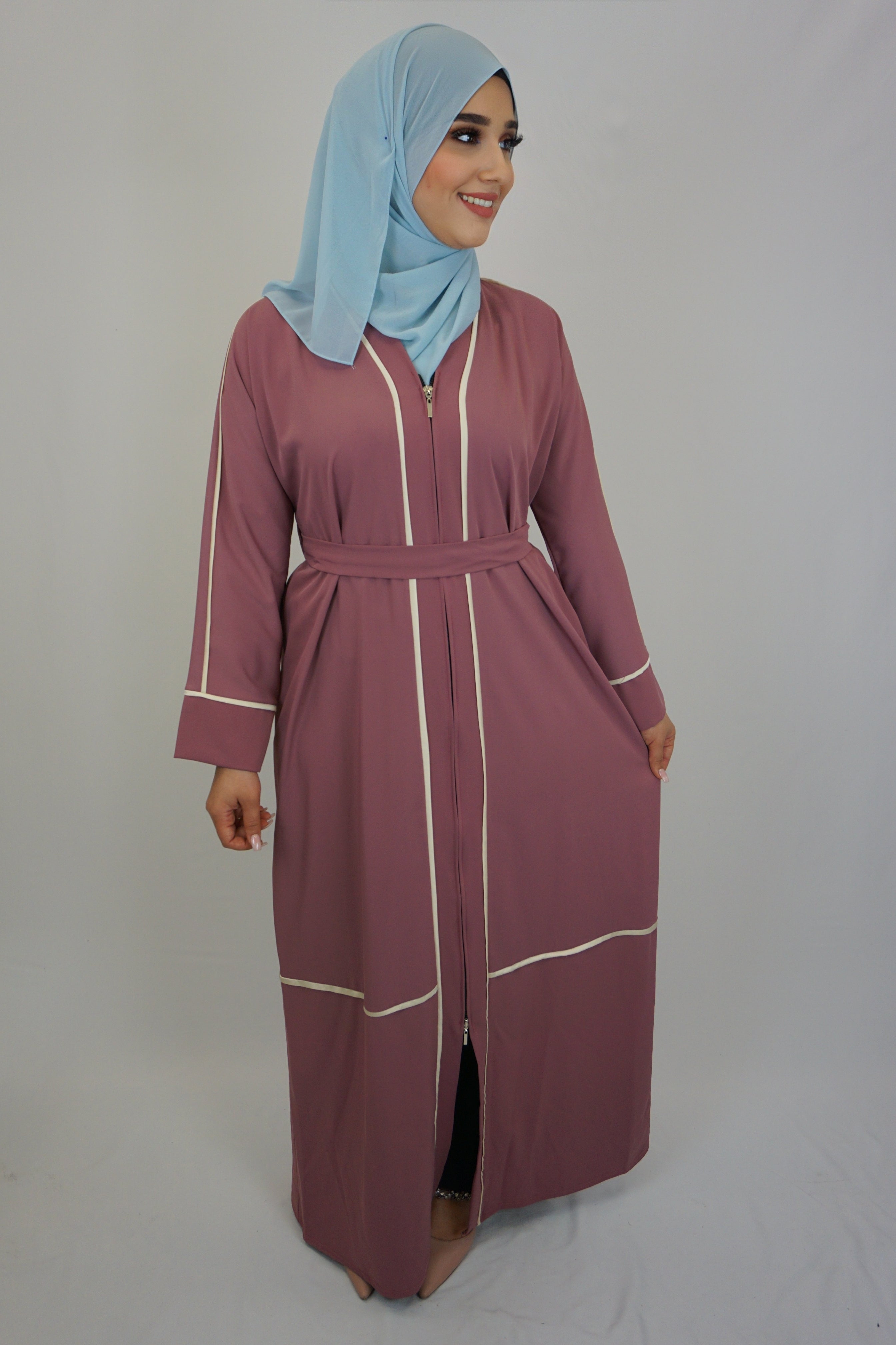 Abaya Sakina Dunkelrosa