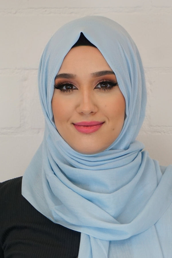 Baumwoll Hijab Almaz Wasserblau