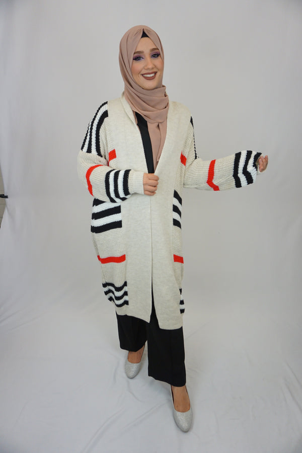 Maxi Cardigan Farzana Weiß