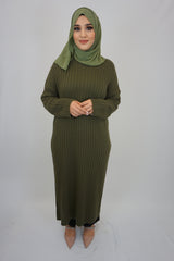 Strick-Kleid Sahara Moosgrün