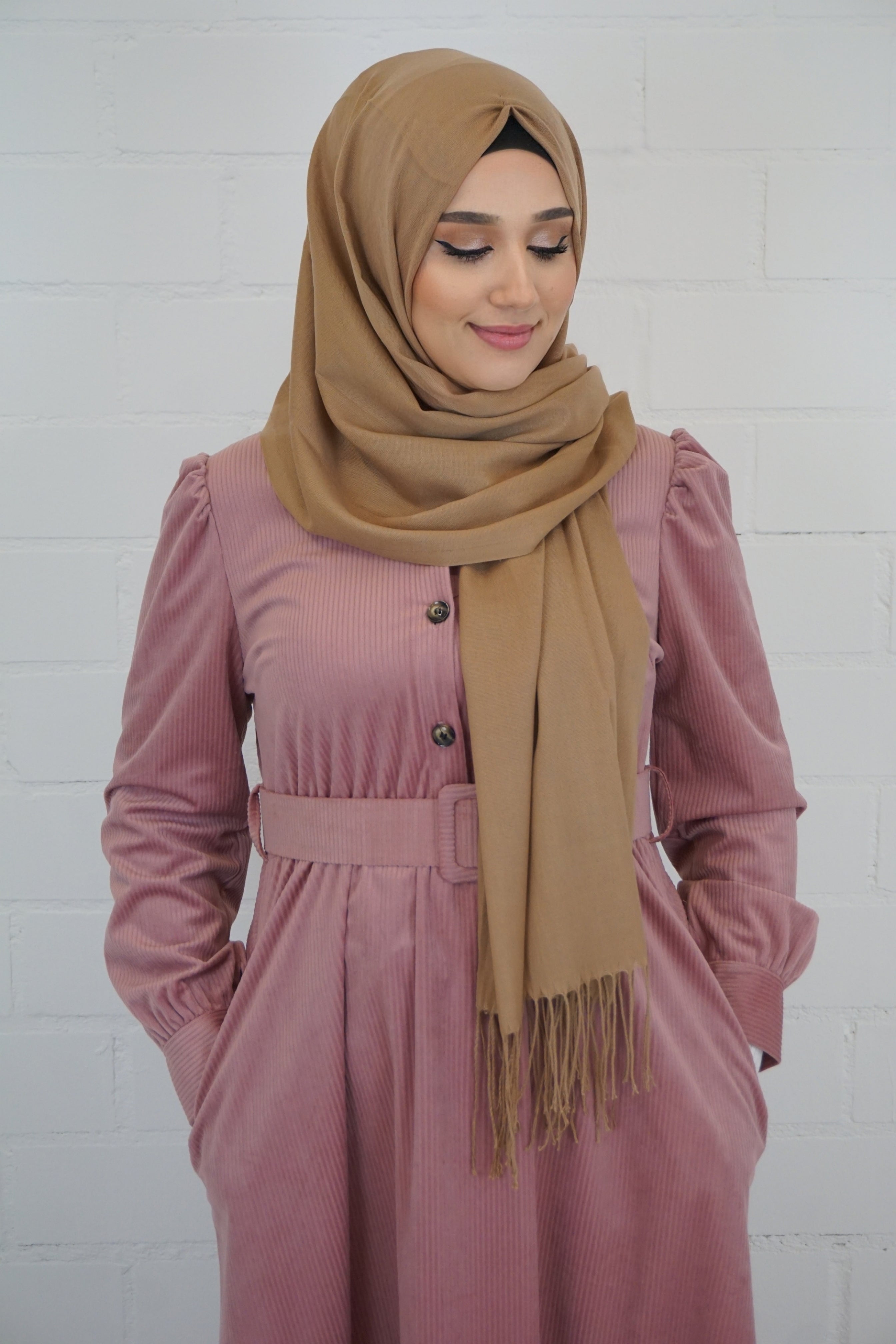 Baumwoll Hijab Almaz Camel 2