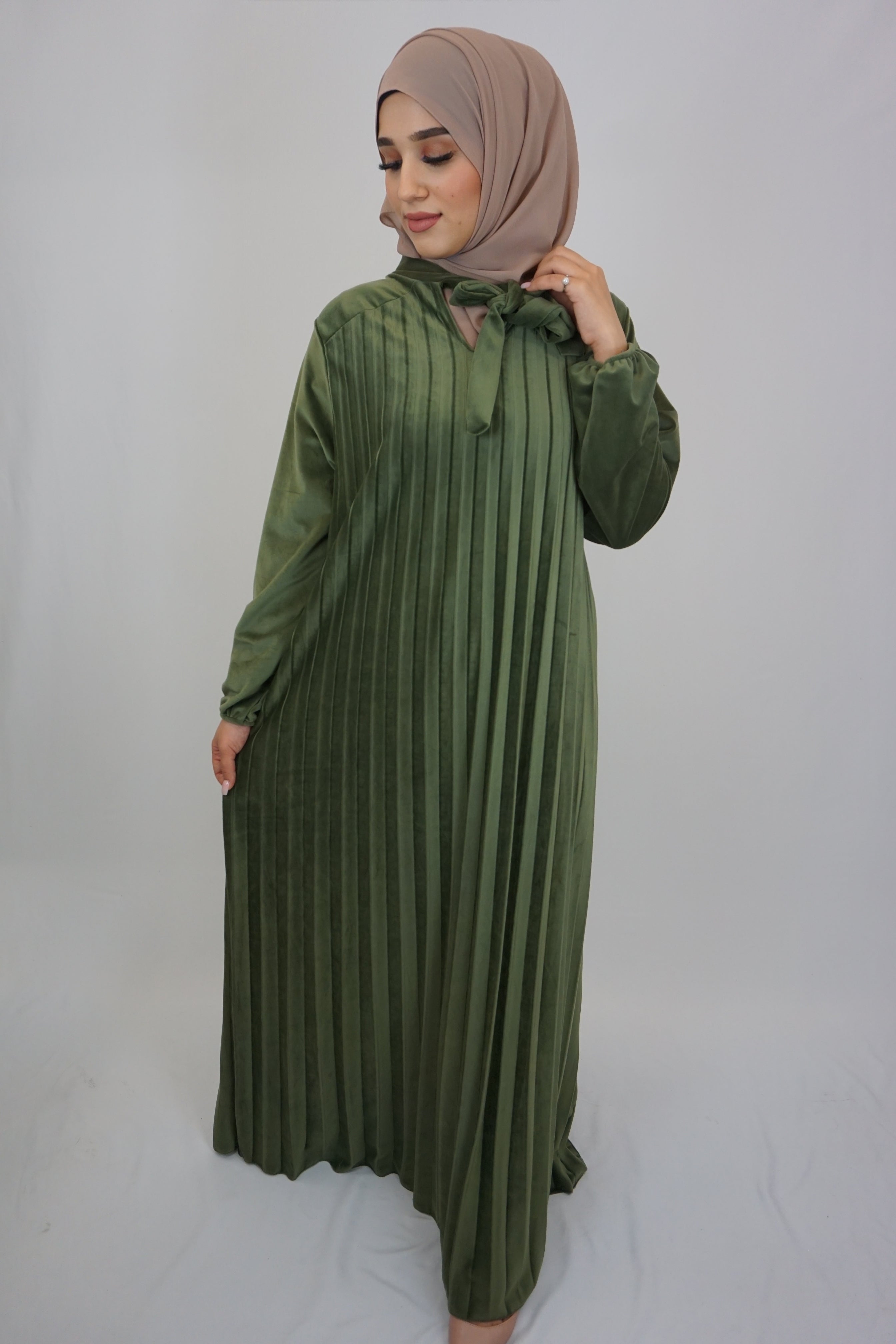 Maxi Samt Kleid Ava Grün