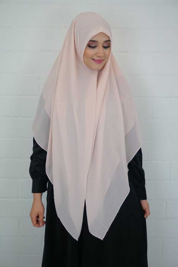 XL Chiffon Quadrat Hijab Hellrosa