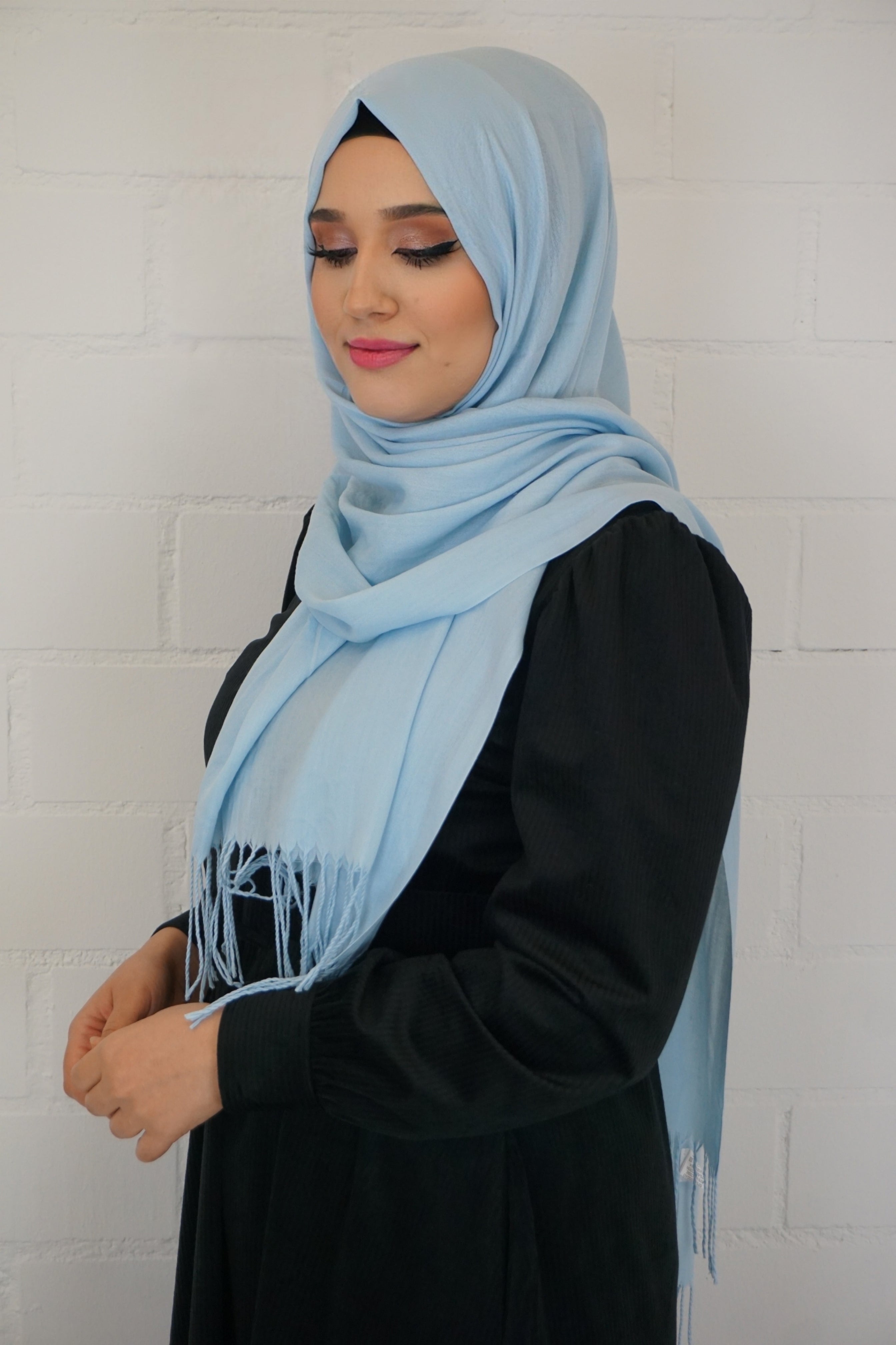Baumwoll Hijab Almaz Wasserblau