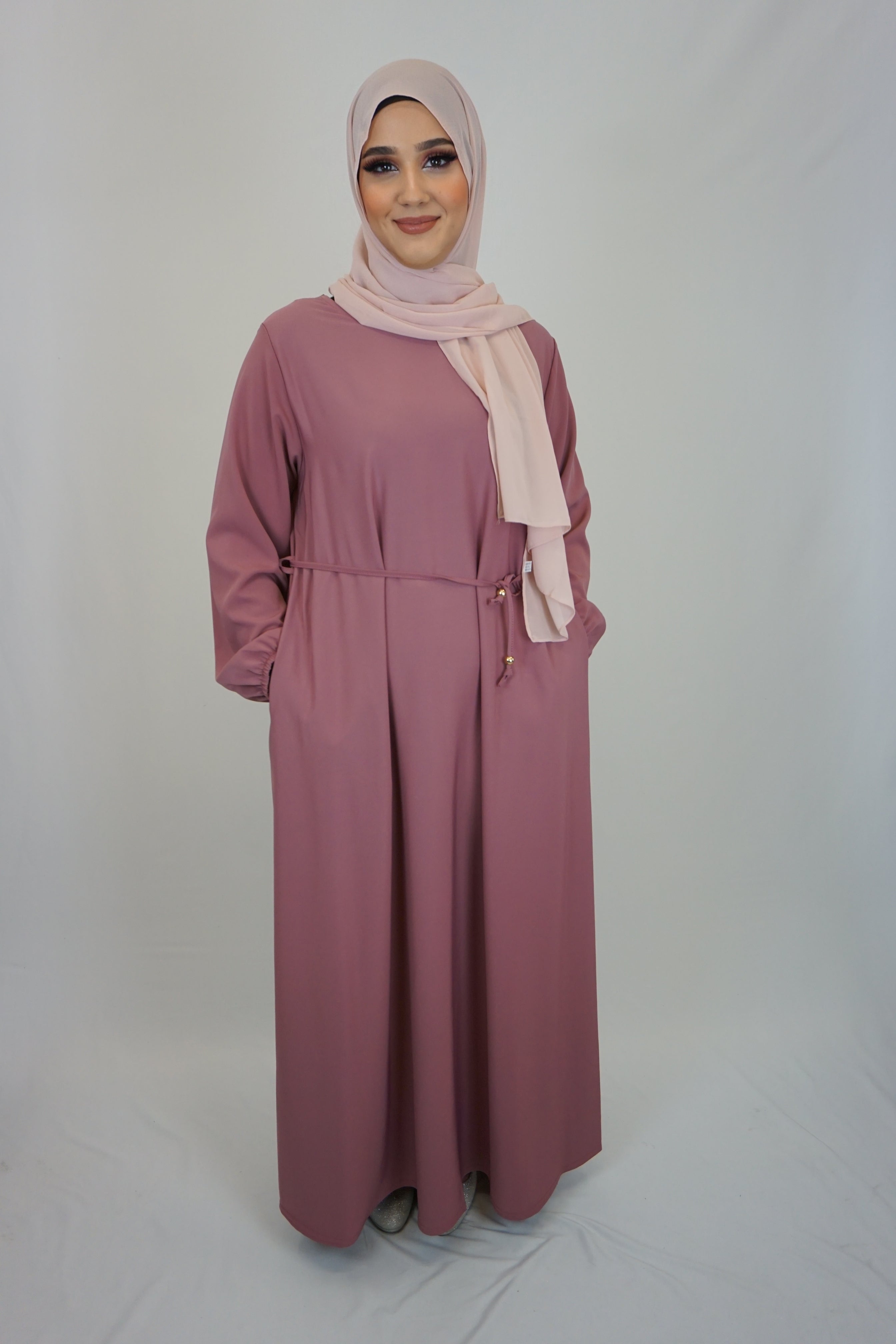 Basic Abaya Dunkelrosa