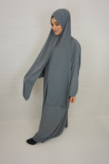 Hijab-Abaya Grau