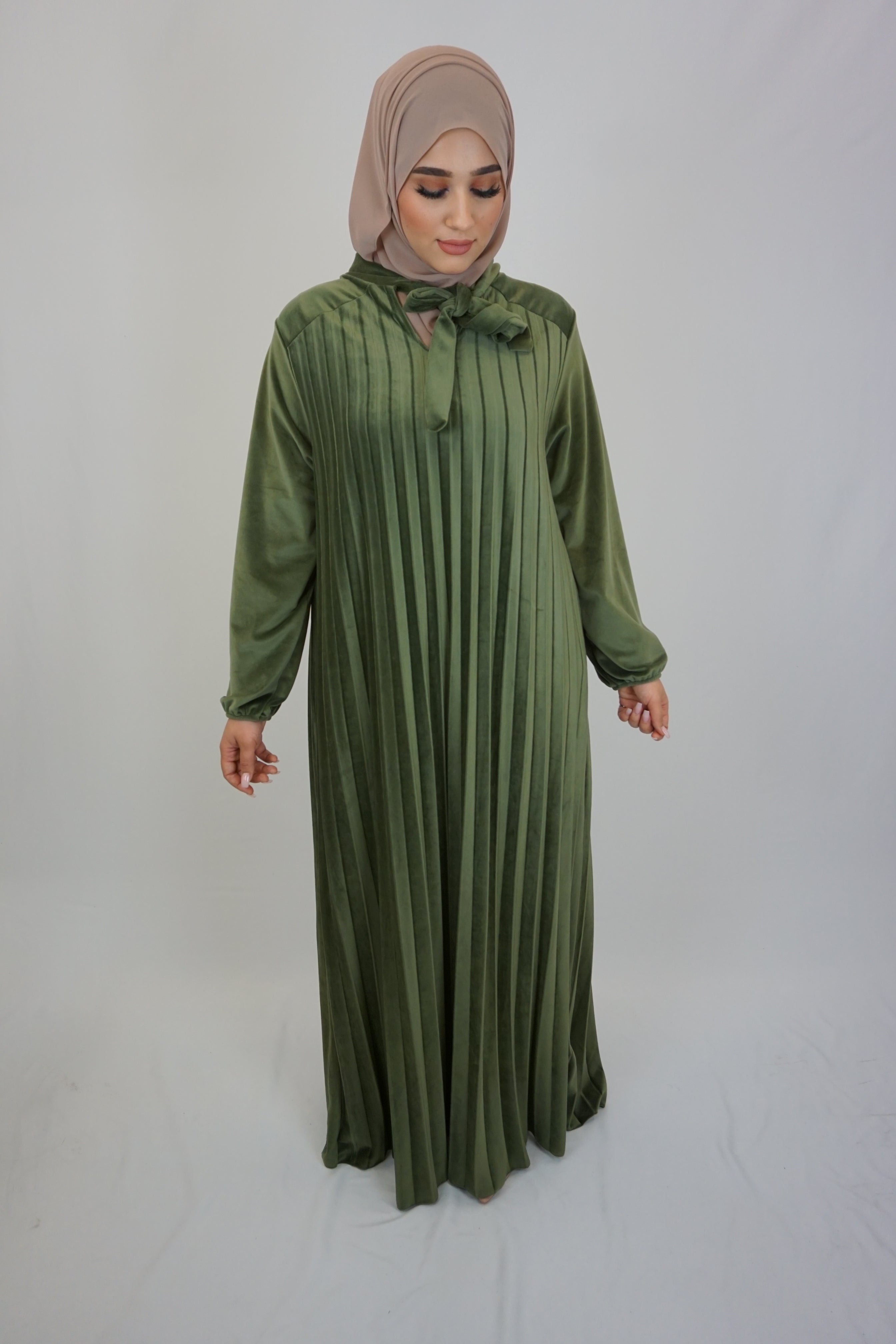 Maxi Samt Kleid Ava Grün